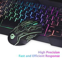 BAKTH Gaming Billentyűzet és Egér Szett LED Háttérvilágítás USB Vízálló 3600 DPI 3