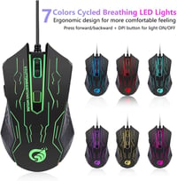 BAKTH Gaming Billentyűzet és Egér Szett LED Háttérvilágítás USB Vízálló 3600 DPI 6