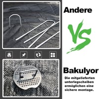 Bakulyor 100 db talajhorgony + 100 db alátét, galvanizált talajcsap 15 cm 6