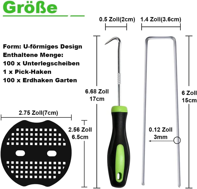 Bakulyor 100 db talajhorgony + 100 db alátét, galvanizált talajcsap 15 cm