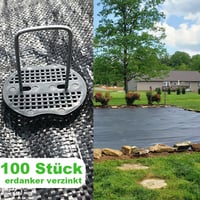 Bakulyor 100 db talajhorgony + 100 db alátét, galvanizált talajcsap 15 cm 3