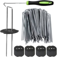 Bakulyor 100 db talajhorgony + 100 db alátét, galvanizált talajcsap 15 cm 1