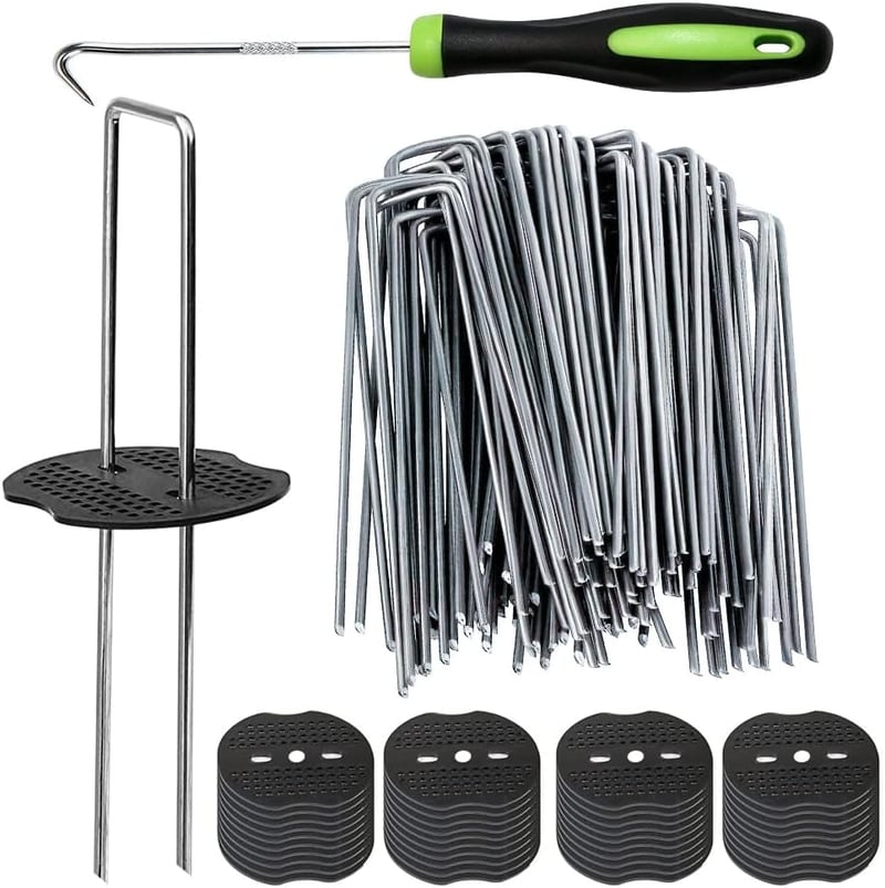Bakulyor 100 db talajhorgony + 100 db alátét, galvanizált talajcsap 15 cm