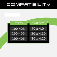 Cameră de aer pentru bicicletă FAT Baldwin 20 x 4.0-4.25, valvă Schrader de 33 mm, cu levier pentru anvelope inclus 2