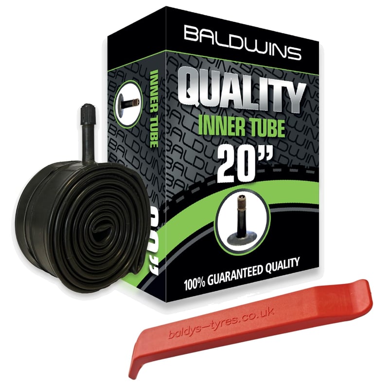 Cameră de aer pentru bicicletă FAT Baldwin 20 x 4.0-4.25, valvă Schrader de 33 mm, cu levier pentru anvelope inclus