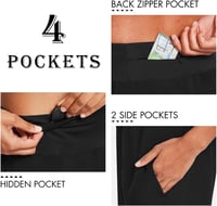 BALEAF női futó rövidnadrág 4 zsebbel, belső bikinivel, sportnadrág jogging - M, Black 3