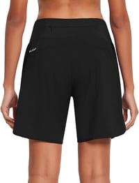 BALEAF női futó rövidnadrág 4 zsebbel, belső bikinivel, sportnadrág jogging - M, Black 2