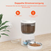 Automatický dávkovač krmiva pre mačky Balimo 3L, Wi-Fi 2,4 GHz, ovládanie cez aplikáciu, 10-sekundový hlasový záznam, 1 – 10 jedál denne, vhodný aj pre psov, biely 4