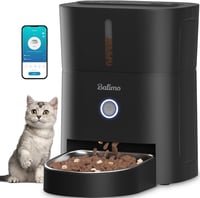 Automatický dávkovač krmiva pre mačky Balimo 3L, WiFi, miska z nehrdzavejúcej ocele 304, 1-10 porcií denne, nočné svetlo, pre psov a mačky, čierny 1