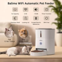 Balimo WiFi automata kisállat etetőgép rozsdamentes tállal, 3 L - fehér 3