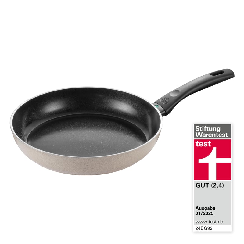 Panvica BALLARINI Ledro 28 cm, hliníková, na indukciu, s keramickým nepriľnavým povrchom, Thermopoint, béžová, vyrobená v Taliansku