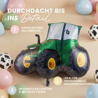 balloa XXL Fóliový balón Traktor Farma pre deti - Héliový balón na narodeniny, párty dekorácia pre chlapcov a dievčatá, 70 cm 5