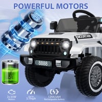 Električni dječji automobil Baloveby 12V, s daljinskim upravljačem 2.4G, Bluetoothom, glazbom, sirenom i svjetlima, 3-6,5 km/h, za djecu od 3-8 godina 2