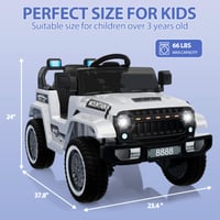 Električni dječji automobil Baloveby 12V, s daljinskim upravljačem 2.4G, Bluetoothom, glazbom, sirenom i svjetlima, 3-6,5 km/h, za djecu od 3-8 godina 5