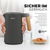 Fierbător de apă BALTER WK-08 cu control al temperaturii 40-100°C, pereți dubli, 1,5L, 2200W - alb 6