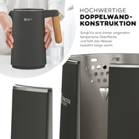 Fierbător de apă BALTER WK-08 cu control al temperaturii 40-100°C, pereți dubli, 1,5L, 2200W - alb 3
