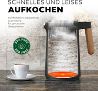 Fierbător de apă BALTER WK-08 cu control al temperaturii 40-100°C, pereți dubli, 1,5L, 2200W - alb 8