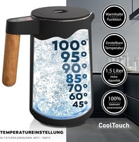 Fierbător de apă BALTER WK-08 cu control al temperaturii 40-100°C, pereți dubli, 1,5L, 2200W - alb 5