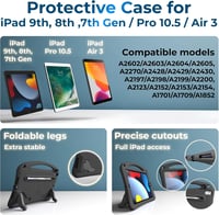 Bam Bino Space Suit iPad 10.2 tok 9./8./7. generáció, Pro 10.5, Air 3 - gyerek tartó állvánnyal 5
