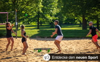 bamball Roundnet szett 3 labdával (1 edző és 2 játéklabda) extra pumpával, erősített keretelemekkel, tornatáskában 6