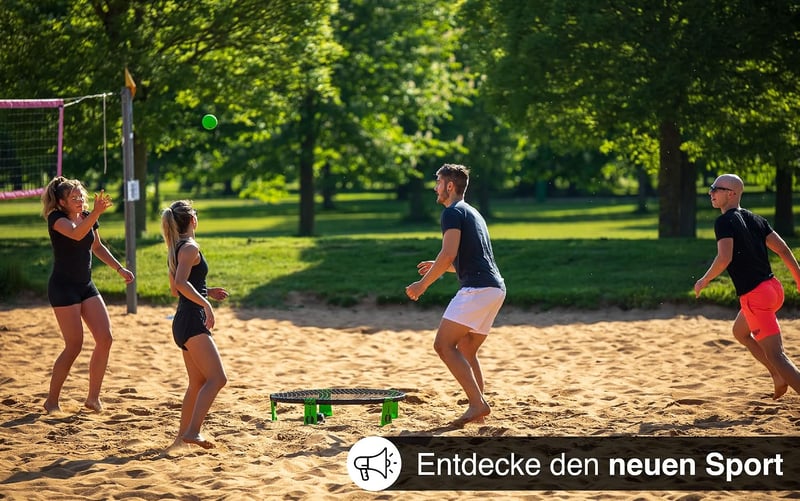 bamball Roundnet szett 3 labdával (1 edző és 2 játéklabda) extra pumpával, erősített keretelemekkel, tornatáskában