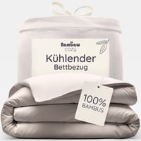 Bambaw 100% bambusz nyári paplanhuzat 240 x 220 cm Sand színben, hipoallergén légáteresztő hűvös ágynemű huzat 1