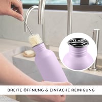 Bambaw Rozsdamentes Acél Kulacs 500ml - Lila Színű, Széles Szájú, BPA-mentes Ivópalack, Nem Hőszigetelt Fém Vizes Palack Gyerekeknek 3