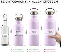 Bambaw Rozsdamentes Acél Kulacs 500ml - Lila Színű, Széles Szájú, BPA-mentes Ivópalack, Nem Hőszigetelt Fém Vizes Palack Gyerekeknek 4