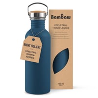Bambaw Boca od nehrđajućeg čelika 750ml - Plava boca za vodu otporna na curenje, metalna boca za vodu bez BPA, neizolirana azurno plava boca 1