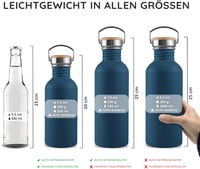 Bambaw Rozsdamentes Acél Kulacs 750ml - Szivárgásmentes Kék Ivópalack, BPA-mentes Fém Vizes Palack, Nem Hőszigetelt Azúrkék Kulacs - Azure Blue 5