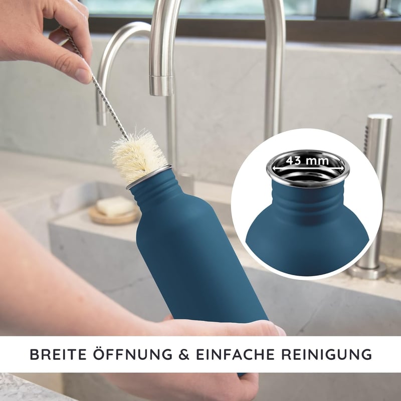 Bambaw Rozsdamentes Acél Kulacs 750ml - Szivárgásmentes Kék Ivópalack, BPA-mentes Fém Vizes Palack, Nem Hőszigetelt Azúrkék Kulacs - Azure Blue