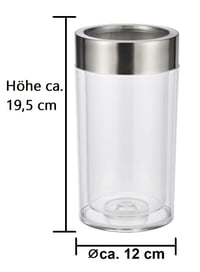 Bambelaa! Set za vino od 2 komada, posuda za hlađenje pjenušca i pića, plastična, s dvostrukom stijenkom i prstenom od nehrđajućeg čelika, 12x19,5 cm 3