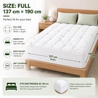 Bambusov zaštitnik za madrac, rashladni nadmadrac tipa Pillow Top – 137x190 cm (Full veličina) 4
