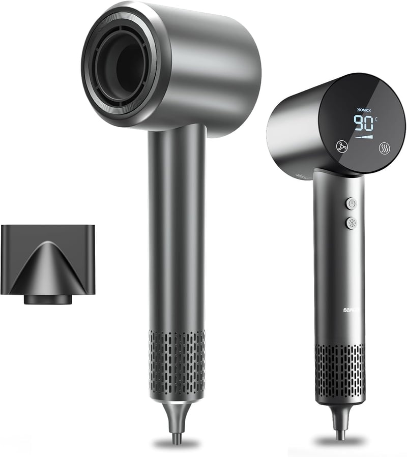 BAMCOO ionizáló hajszárító HD érintőkijelzővel, 1500 W - szürke