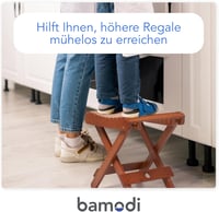Bamodi bambusz összecsukható lépcsőzetes asztal, vízálló, sötétbarna 5