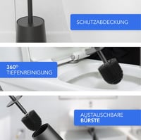 Bamodi WC kefe és tartó szett - modern design, hatékony tisztítás, fekete 4