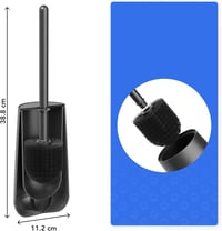 Bamodi WC kefe és tartó szett - modern design, hatékony tisztítás, fekete 3
