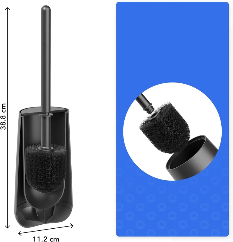 Bamodi WC kefe és tartó szett - modern design, hatékony tisztítás, fekete