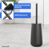 Bamodi WC kefe és tartó szett - modern design, hatékony tisztítás, fekete 5