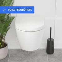 Bamodi WC kefe és tartó szett - modern design, hatékony tisztítás, fekete 2