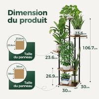 Bamworld 5 szintes növényállvány, fa és fém - rusztikus barna 5