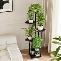 Bamworld 6 szintes fém virágtartó állvány - fekete 4