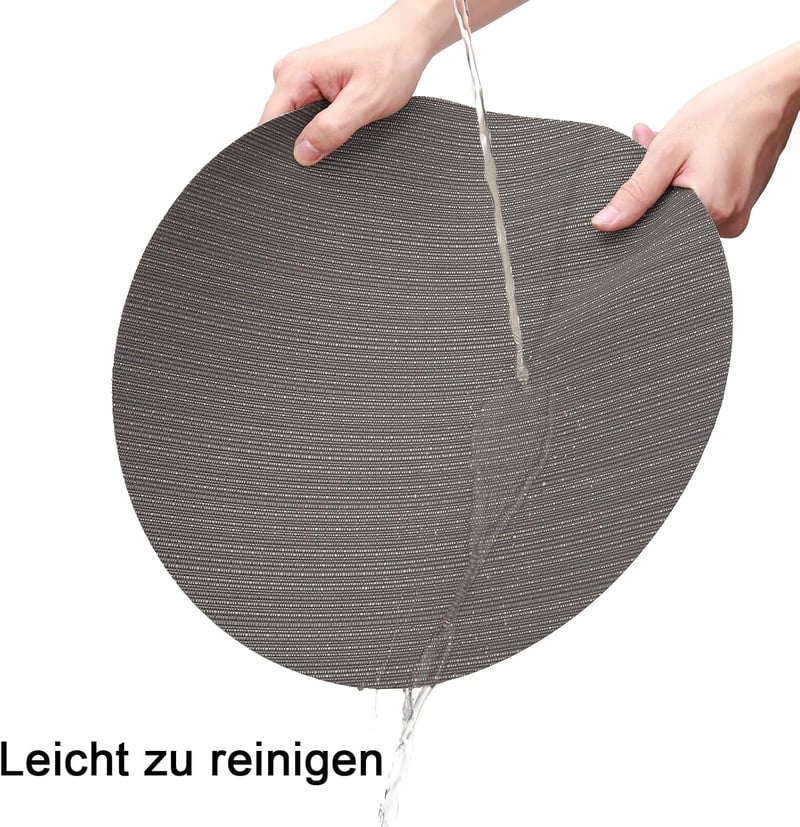 Banchif kerek tányéralátét szett 6 db PVC szürke 38 cm csúszásmentes