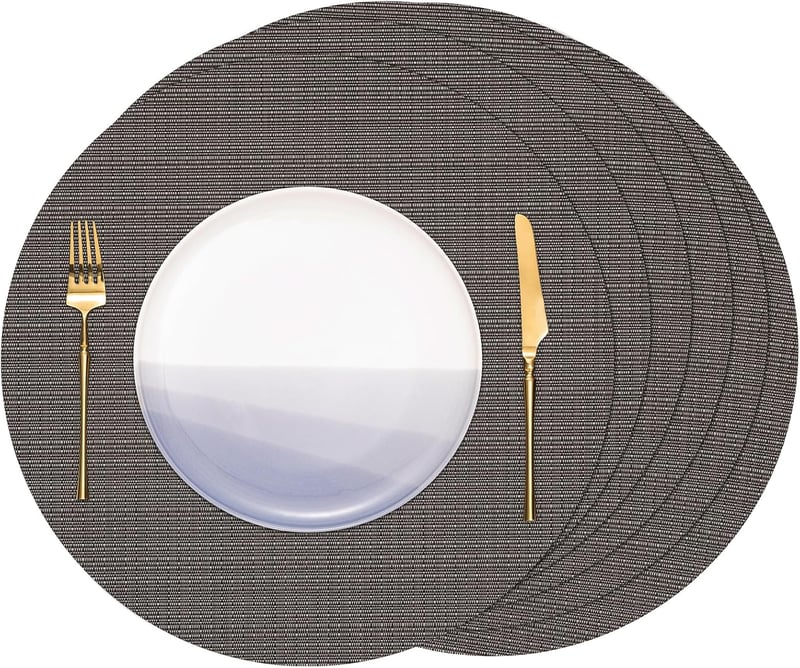 Banchif kerek tányéralátét szett 6 db PVC szürke 38 cm csúszásmentes