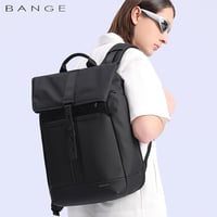 BANGE 2888 Roll Top Hátizsák 15,6" Laptophoz - Vízálló, Lopásbiztos Táska Utazáshoz, Túrázáshoz, Iskolába és Munkába - Fekete 7