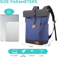 BANGE Rolltop Hátizsák Nagy Kapacitás Vízálló Laptop Hátizsák Kék 2