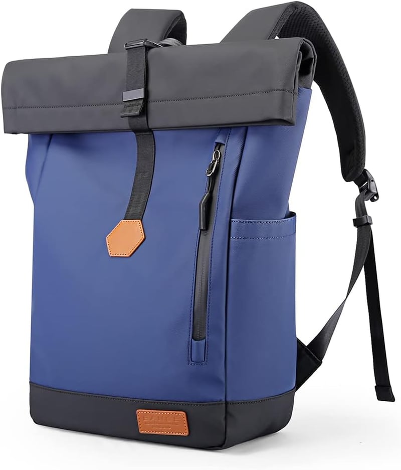 BANGE Rolltop Hátizsák Nagy Kapacitás Vízálló Laptop Hátizsák Kék