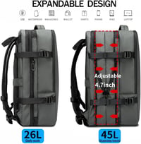 BANGE Utazó Hátizsák, Kézipoggyász Méretű Táska, Átalakítható Sporttáska 17,3 Colos Laptophoz, Unisex Túrahátizsák 4
