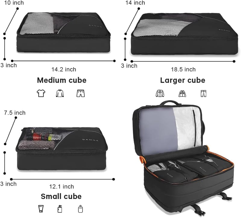BANGE Utazó Hátizsák, Kézipoggyász Méretű Táska, Átalakítható Sporttáska 17,3 Colos Laptophoz, Unisex Túrahátizsák