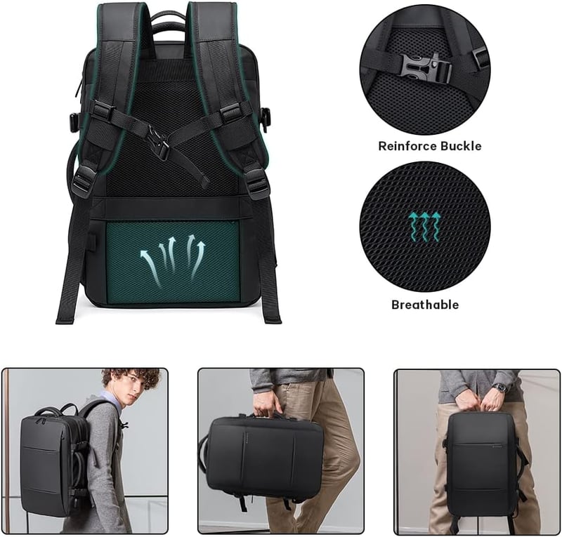 BANGE Utazó Hátizsák, Kézipoggyász Méretű Táska, Átalakítható Sporttáska 17,3 Colos Laptophoz, Unisex Túrahátizsák